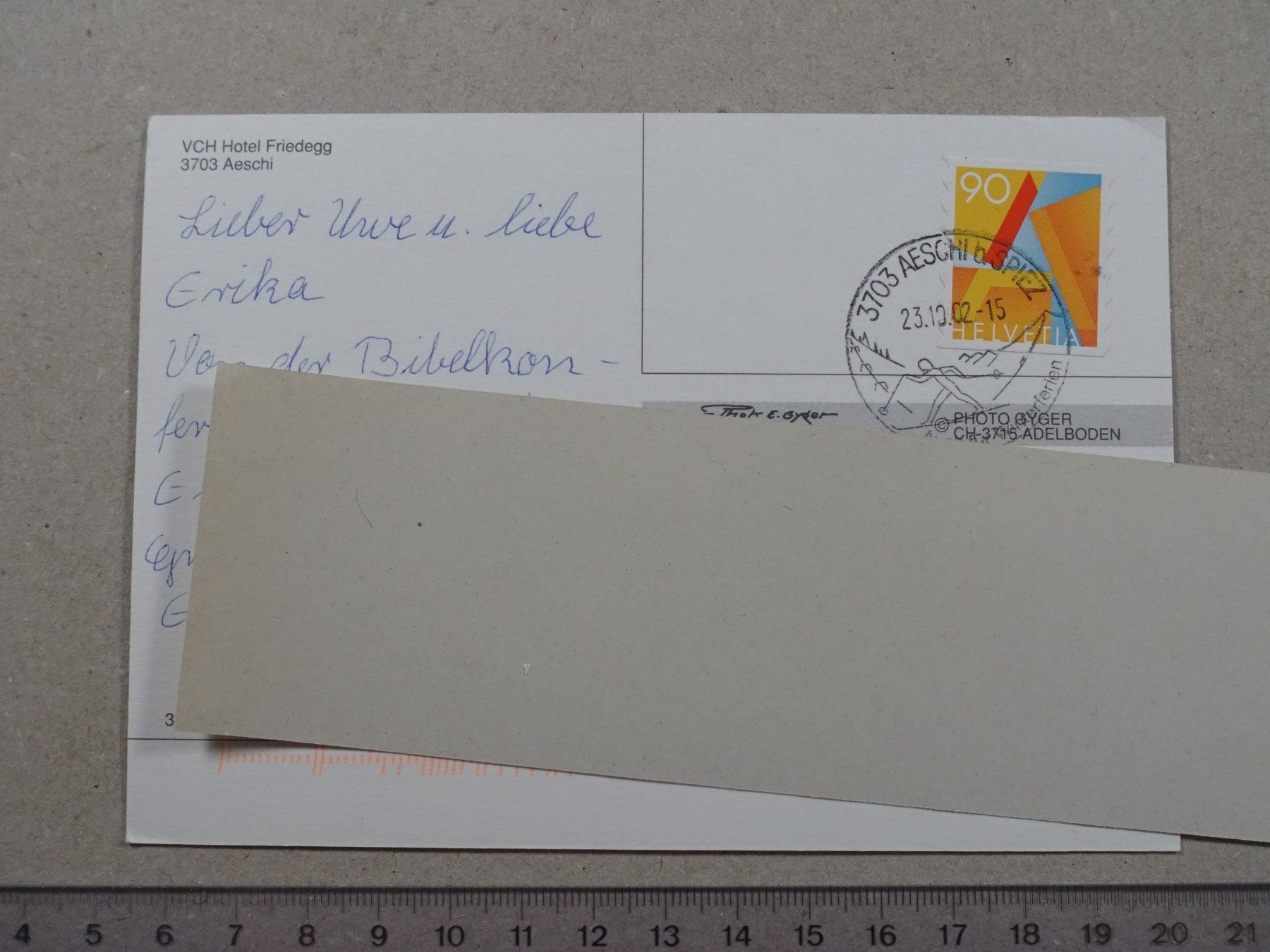 Ansichtskarten: Aeschi bei Spiez, 2002, Hotel Friedegg – Gebraucht aus Lenzburg von fh1 1