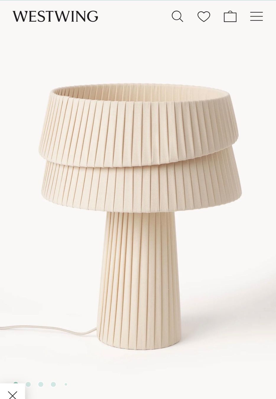 Westwing Lampade: Lampe Westwing - creme beige – Nuovo (secondo la descrizione) da Neuhausen am Rheinfall venduto da jen_2bcj 1