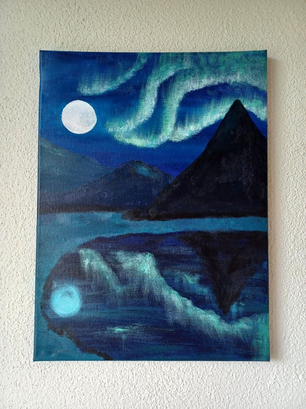 Gemälde: Acrylbild, Nordlichter, Unikat, selbstgemalt – Neu (gemäss Beschreibung) aus Buttisholz von craftergirl
