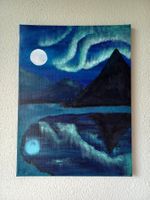 Acrylbild, Nordlichter, Unikat, selbstgemalt