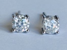 Moissanite Studs. 925 Silver, D color . 3 mm stone size.