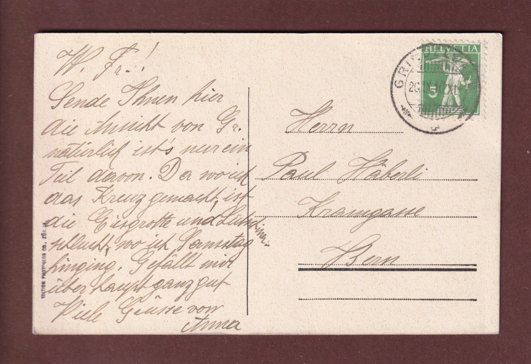 Cartoline postali: GRINDELWALD - Viescherhörner - 1910 – Usato da Pully venduto da nicecards 1