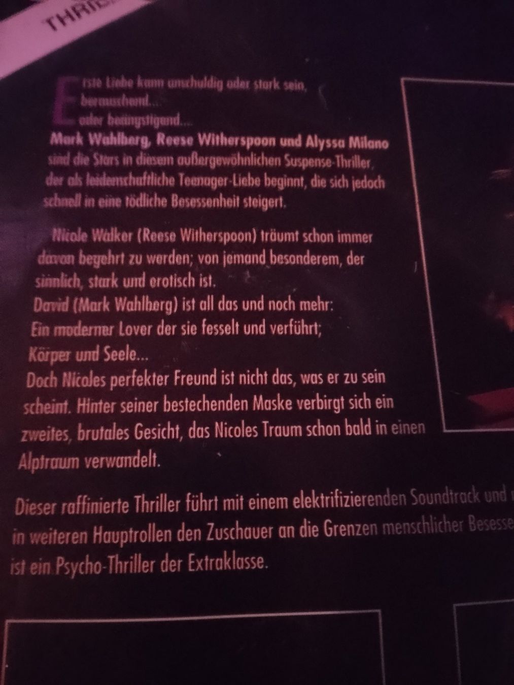 Tutti i VHS: FEAR - WENN LIEBE ANGST MACHT VHS – Usato da Remetschwil venduto da Privatflohmi 3