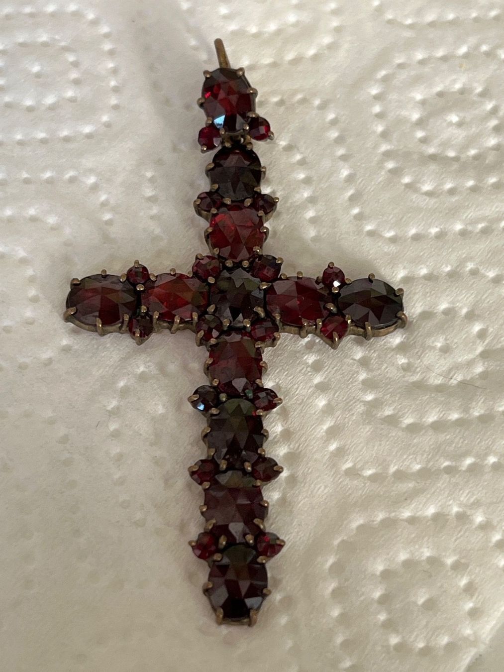 Anhänger: Biedermeier Kreuz mit Granat – Gebraucht aus Seon von Sunny-Schmuck78 1