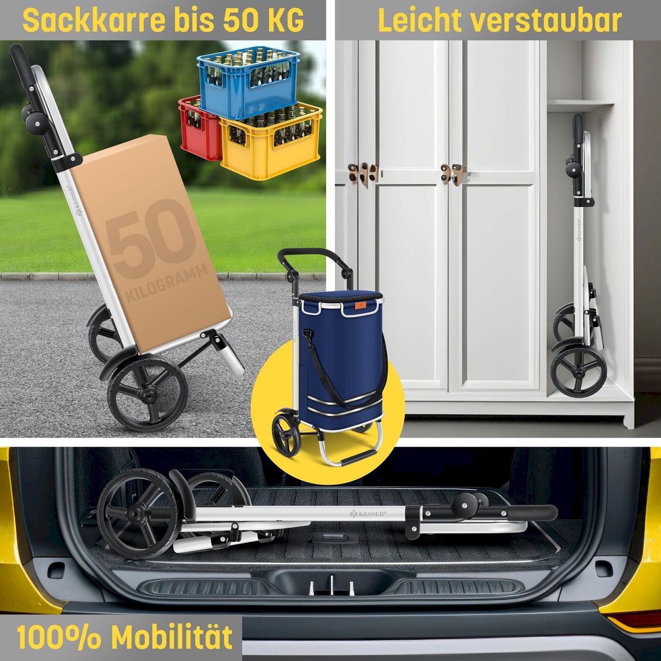 Borse: KESSER Einkaufstrolley 56L navyblau – Nuovo e nell'imballaggio originale da Bottighofen venduto da zaap 3