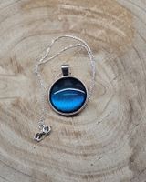 Halskette mit Cabochon Anhänger blau Neu