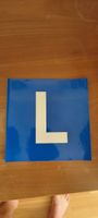 L-Plate for Learners blue white sticker 15cm