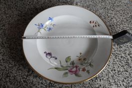 FRUCHTTELLER 35 cm  ECHT GOLDRAND HANDBEMALT 1960