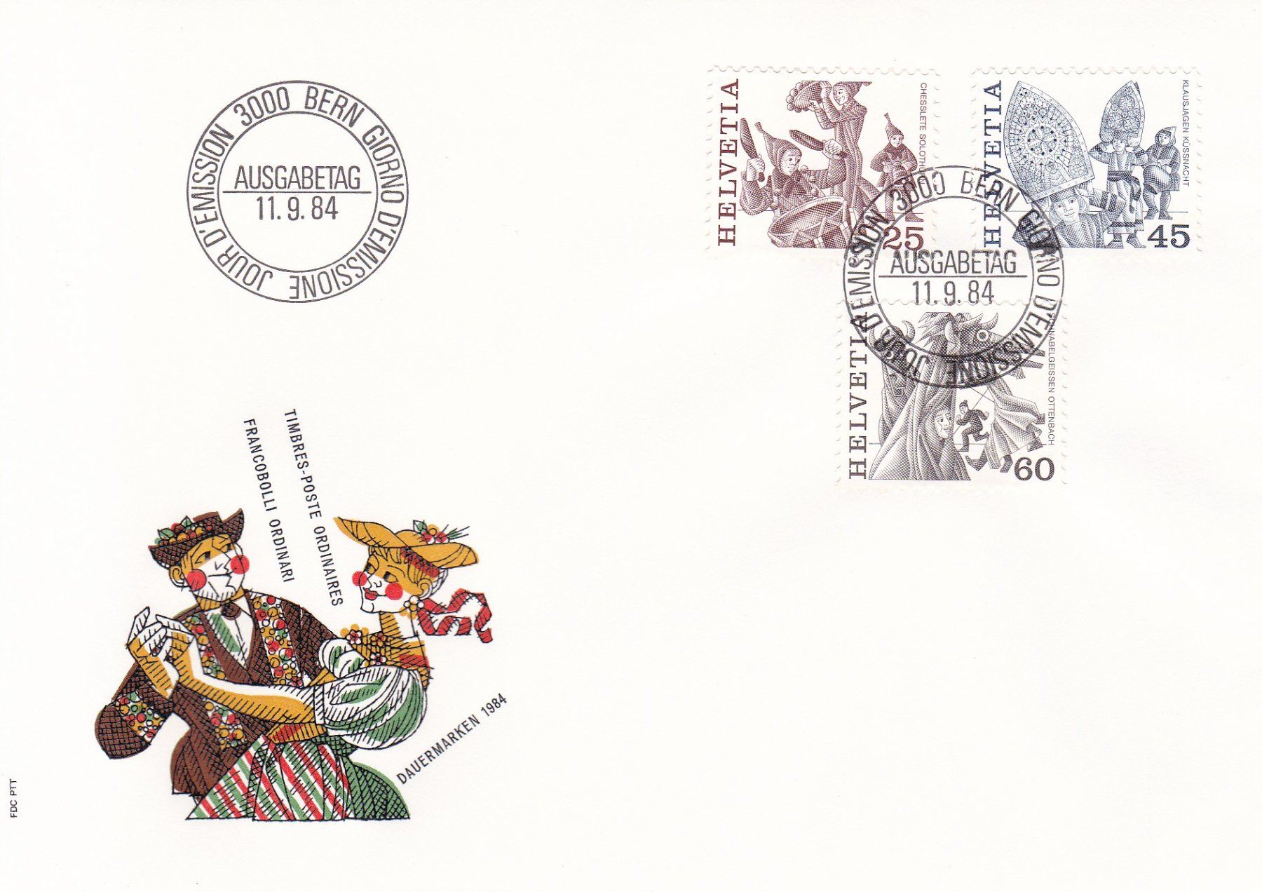 Tous les timbres: Volksbräuche, Ersttagsbrief mit 3 Marken – Neuf (Voir description) à La Rippe par AlRipperan