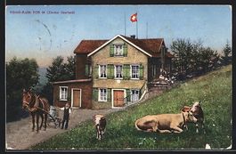 Hörnli-Kulm, Pferdefuhrwerk am Gasthof