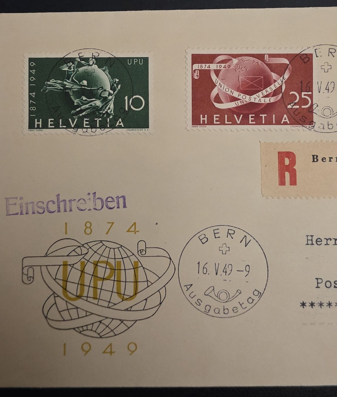 Tutti i francobolli: Weltpostverein UPU FDC  – Usato da Bern venduto da Kocholo 3