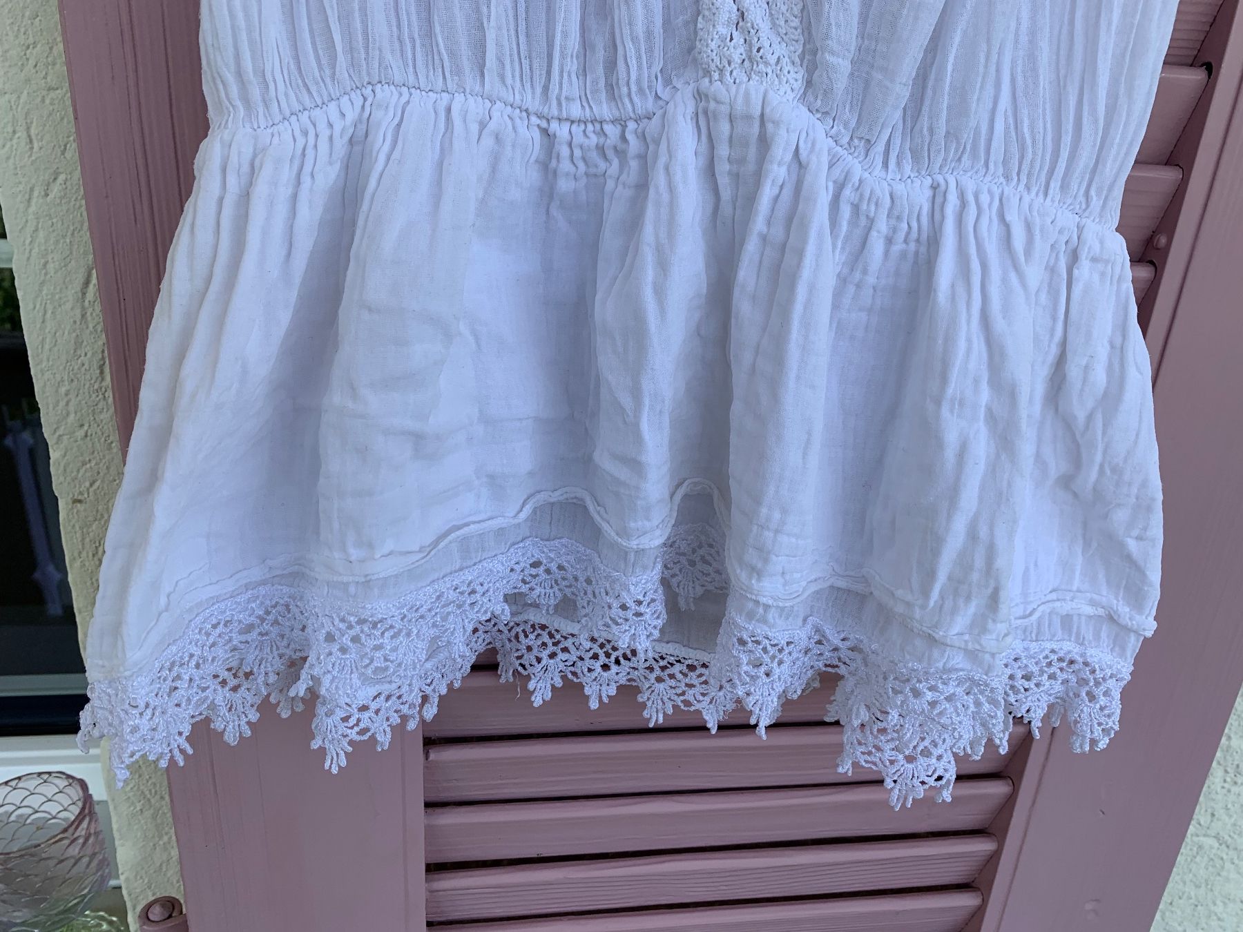 Camicette: Sommerbluse mit Carmenausschnitt und Spitze Gr. M/L – Usato da Heiden venduto da andraaa 3