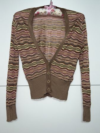 Missoni Damen Cardigan gestreift braun grün Gr.Xs