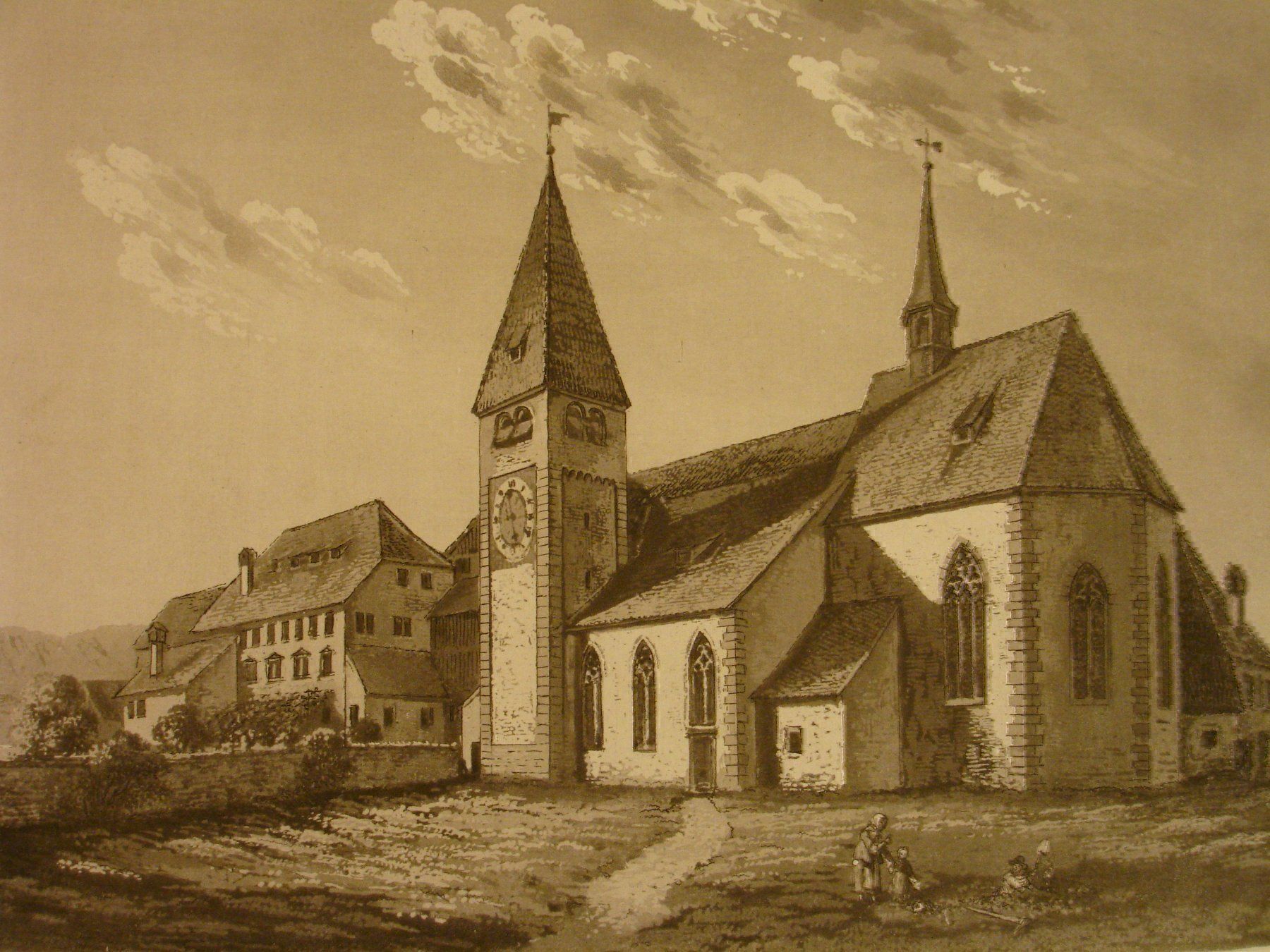 Incisioni: KÜSNACHT, AQUATINTA 1853 – Usato da Grüningen venduto da Kartensammler 2