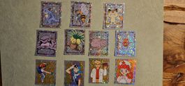 11 Pokemon Sticker Set Glitzerkarten diverse Motive