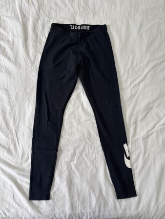 Leggings Nike Neri Taglia S logo laterale usato