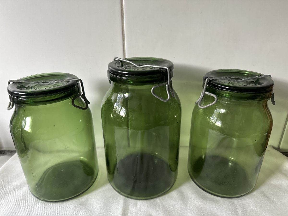 Bülacher Contenitori & Simili: 3er Set alte Einmachgläser Bügelgläser Bulach Universal. – Usato da Zürich venduto da Chaeffeler