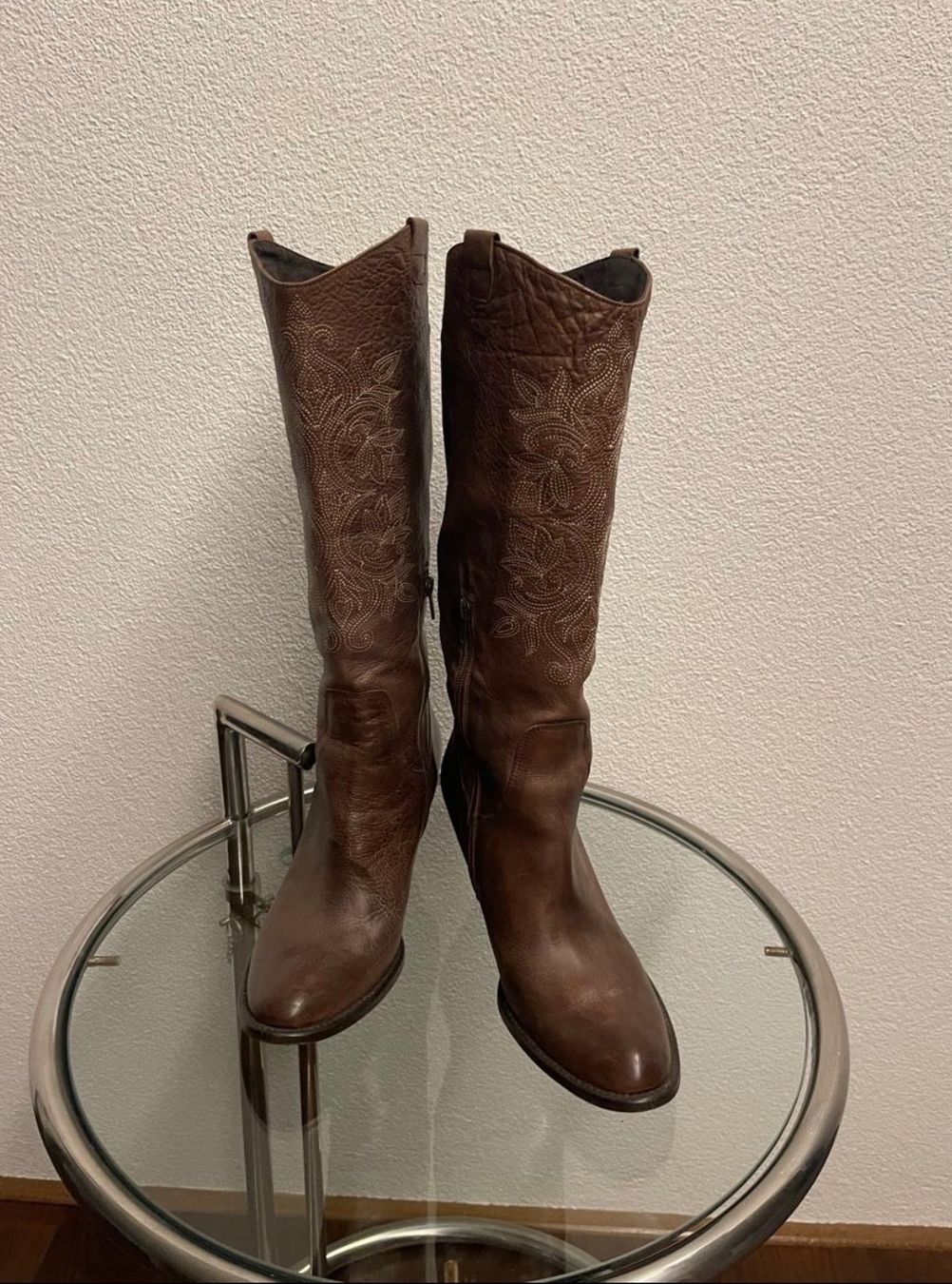 Damenschuhe: Cowboy Stiefel braun - Gr. 40 – Gebraucht aus Diepoldsau von Soleil0425
