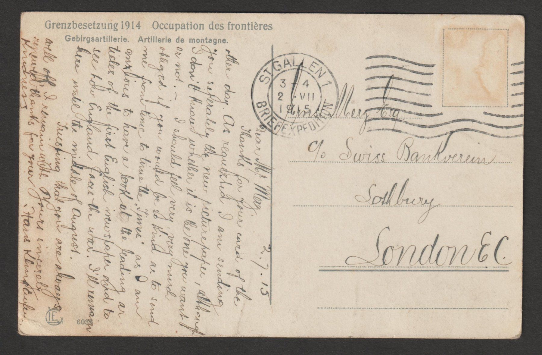 Cartes postales: PK Gebirgsartillerie – D'occasion à Siebnen par Fstaehli 1