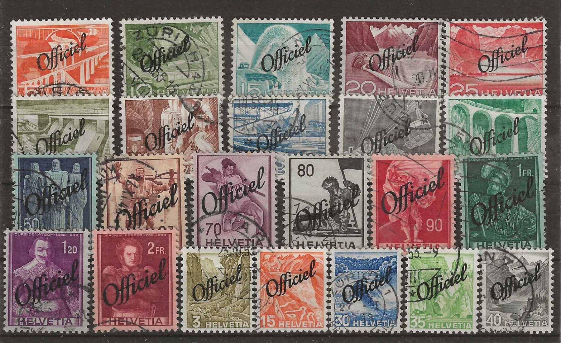 Tutti i francobolli: Off99 - Lot timbres "Officiel" obl. – Usato da Trélex venduto da Phil_Albert