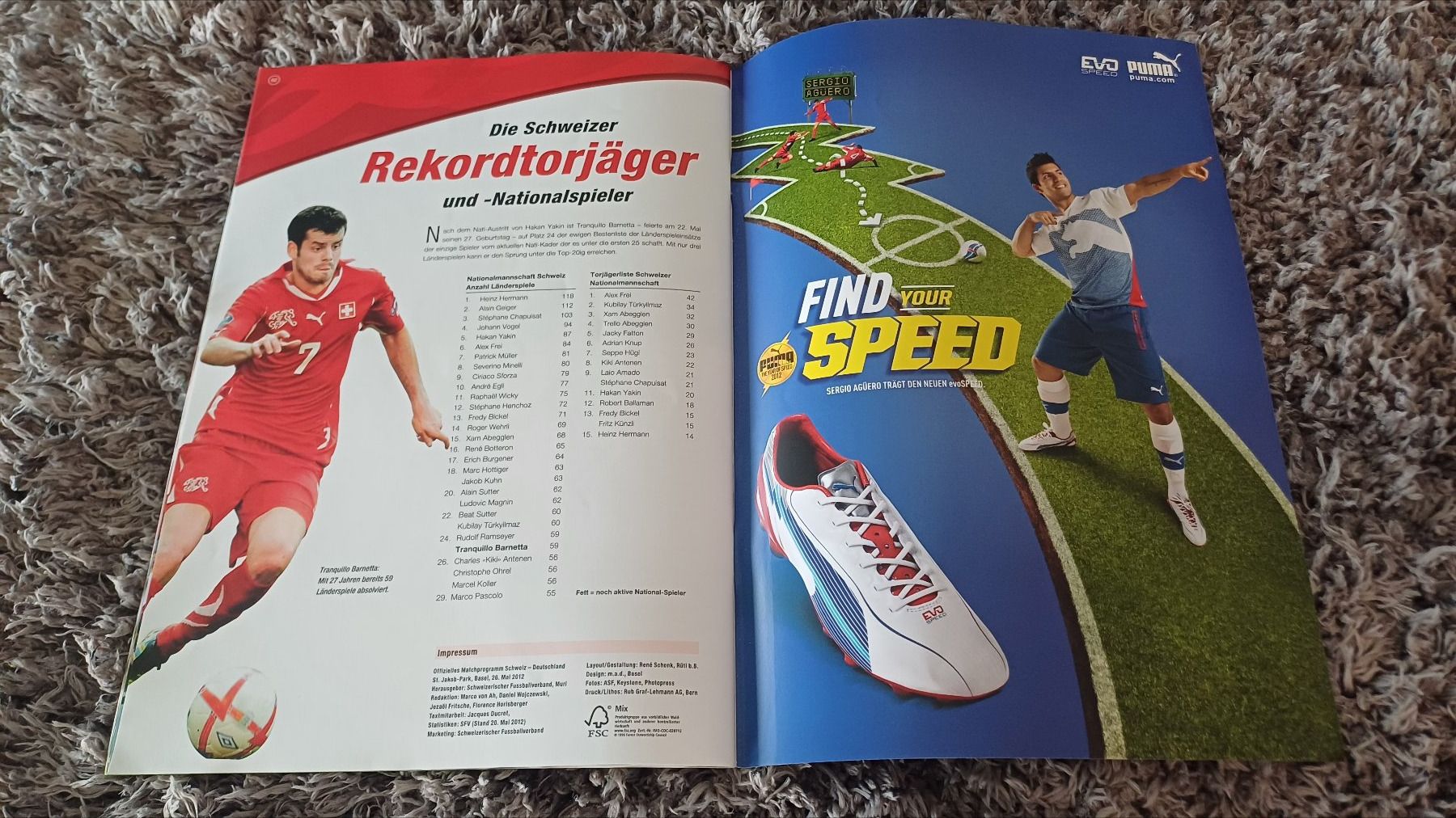 Riviste & Magazine: Matchprogramm Schweiz-Deutschland 2012 in Basel – Usato da Uznach venduto da DeNois 3