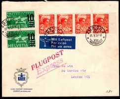 CH - Flugpost - Flugbrief 1937 nach London - Express