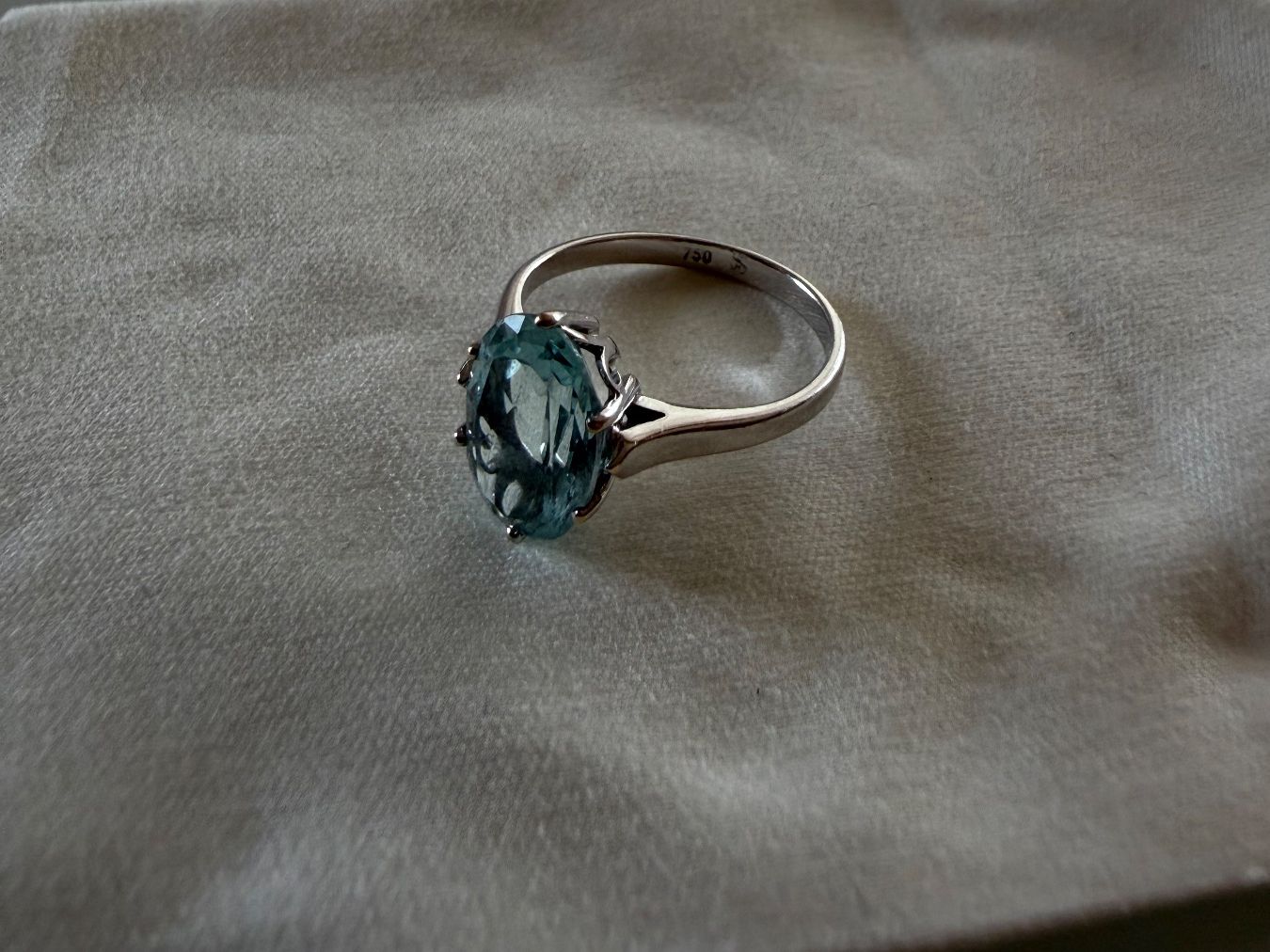 Anelli: Bague en or blanc avec aigue-marine véritable – Usato da Bussigny venduto da ccch 5