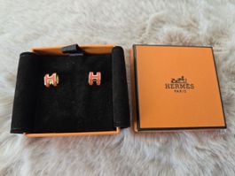 Neuer Hermes-Ohrringe Mini Pop H – Dunkelorange