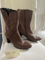 Elegante braune Lederstiefel Gr. 37