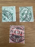 3 alte Schweizer Briefmarken Helvetia gestempelt