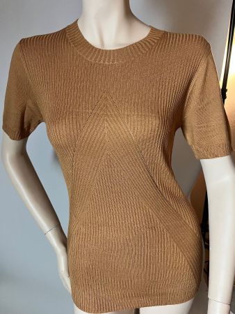 WOLFORD Cashmere Kurzarmpullover, Grösse M, Farbe Lion