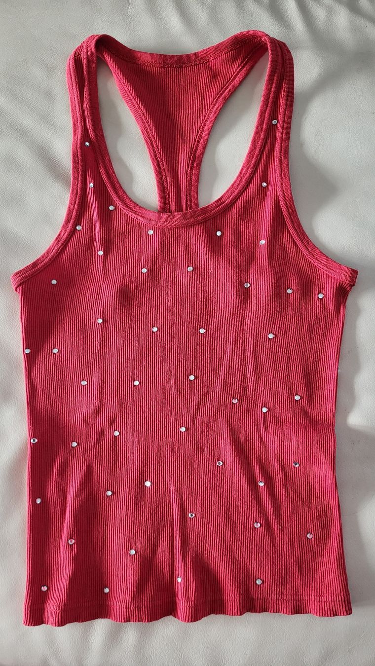 Top: Tanktop mit Allover Strassstein, S – Usato da Schindellegi venduto da Maidli8834