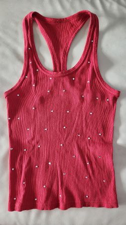 Tanktop mit Allover Strassstein, S