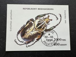 MADAGASCAR INSECTS STAMPS Block 1994  gest.  (E227)