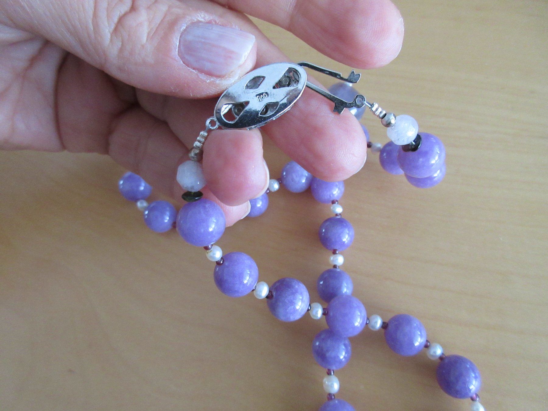 Catenine: Collier mit Kunziten, Perlen, Amethyst, 800 Verschluss – Nuovo (secondo la descrizione) da Grenchen venduto da Elenka 5
