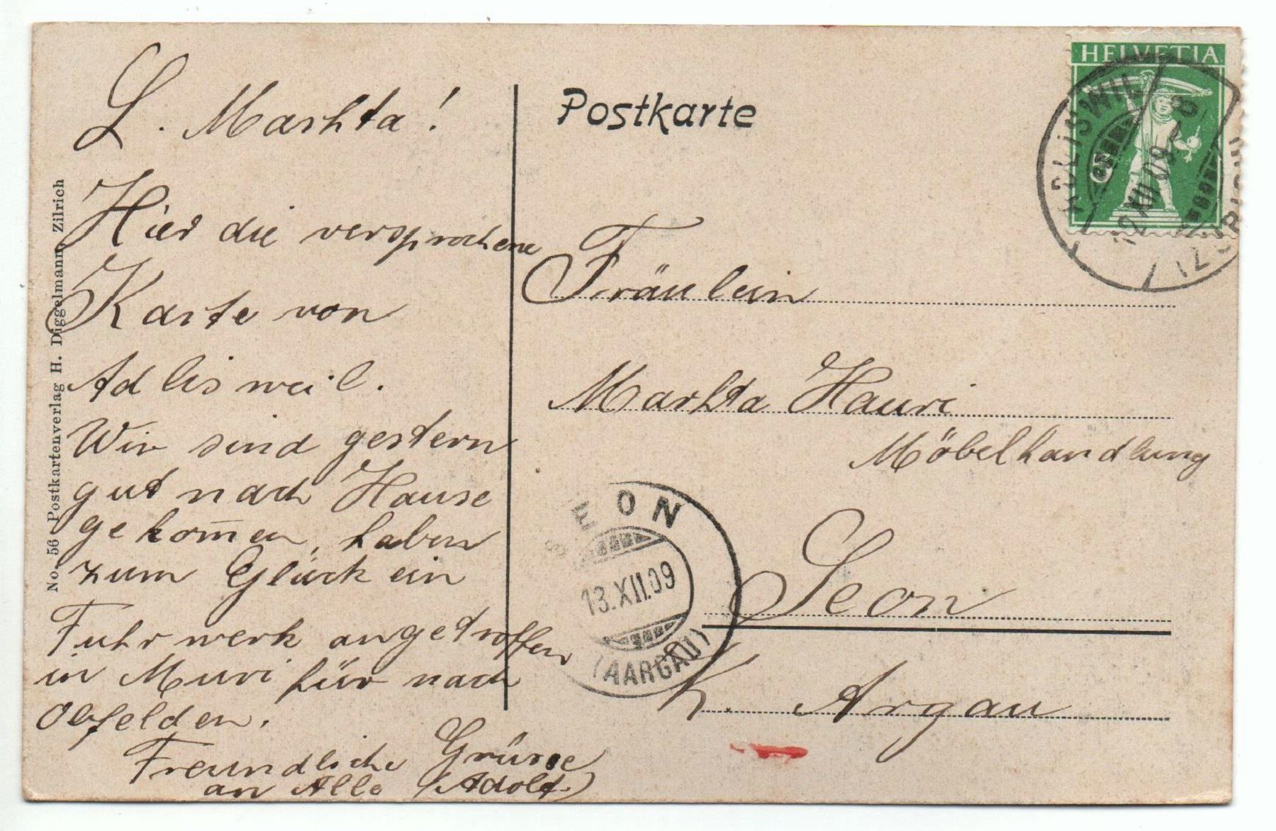 Cartoline postali: ADLISWIL Evangelisches Vereinshaus – Usato da Jona venduto da philajona 1