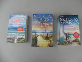 3  Bücher Taschenbuch von Autor Nicholas Sparks Jg. 2017-20