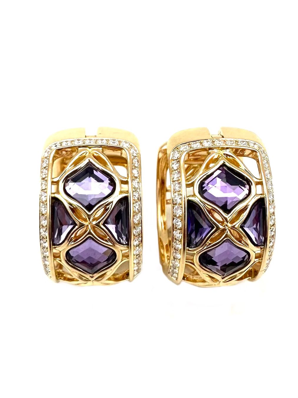 Chopard Ohrringe & -stecker: CHOPARD. Créoles "Impériale", or rose, améthyste et diamants – Gebraucht aus Renens VD von Diademe.sarl