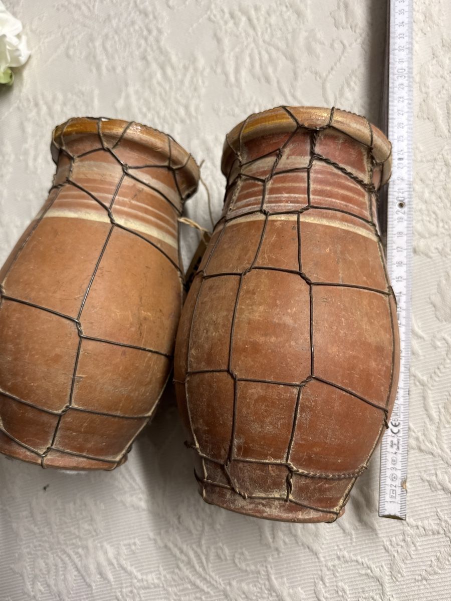 Tutte le decorazioni: 2antike Tongefässe mit Draht umwickelt – Usato da Gams venduto da ver_n7n9
