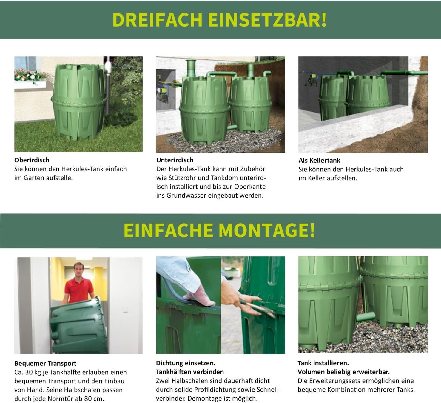 Bewässern & Giessen: Garantia Herkules Regenwassertank 1600L – Neu und originalverpackt aus Bottighofen von zaap 4