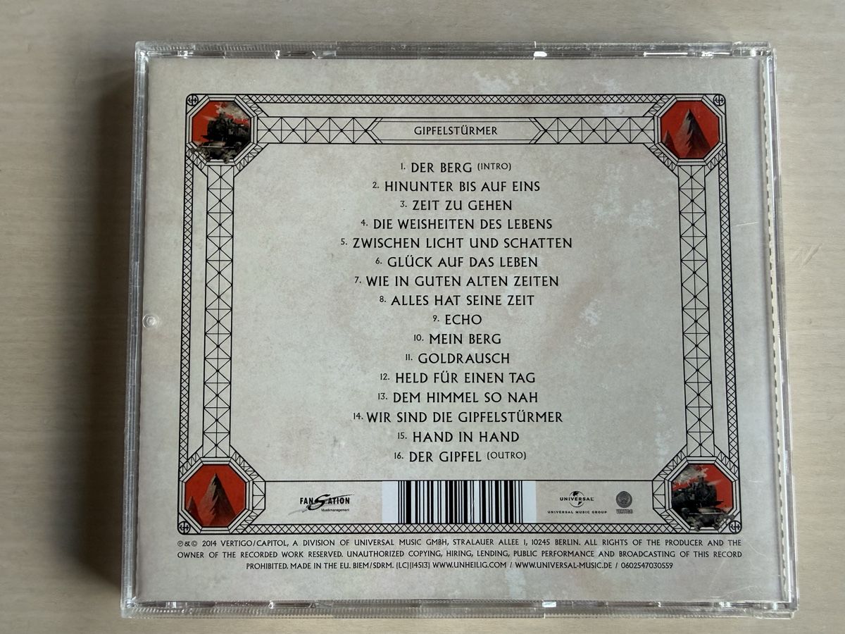 CDs: CD Unheilig GIPFELSTÜRMER  – D'occasion à Oberried Brienz par Chyara 1
