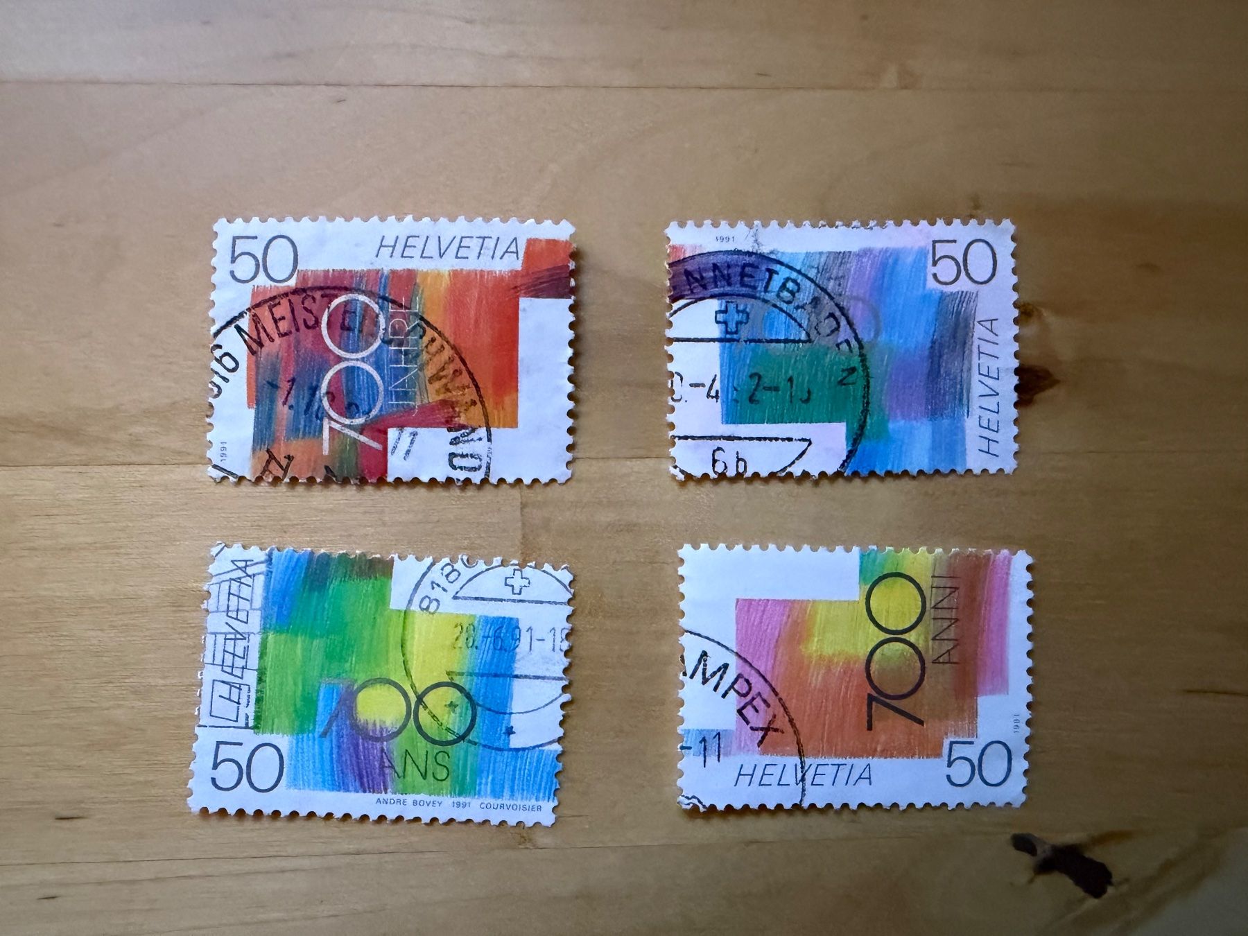 Tutti i francobolli: Satz 700 Jahre Eidgenossenschaft – Usato da Oberbuchsiten venduto da Rpv