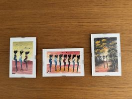 3 afrikanische Bilder - handgemalt