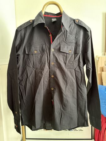 Chemise Avirex noir coton manches longues, Size  M