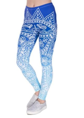 NEUE Sport Tight Tribal Motiv weiss-blau Gr. XS/S - 220670