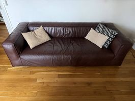 Rolf Benz, Freistil, 3er Sofa, Schokobraun, 9022 Leder