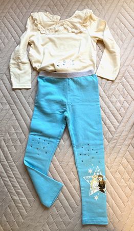 Mädchen Set , 1x  Leggings 98/104,  u. 4 x Shirt Gr. 104