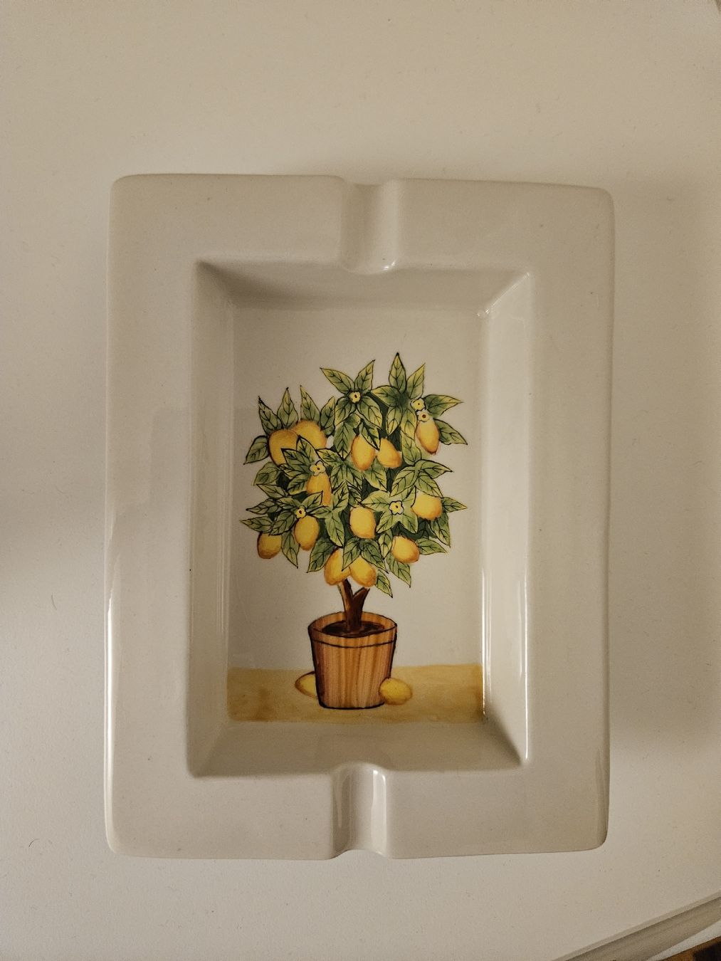 Aschenbecher: Vintage Keramik Aschenbecher Lemon Tree – Neu (gemäss Beschreibung) aus Mellingen von Aegert5