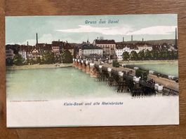 AK Basel. Alte Rheinbrücke