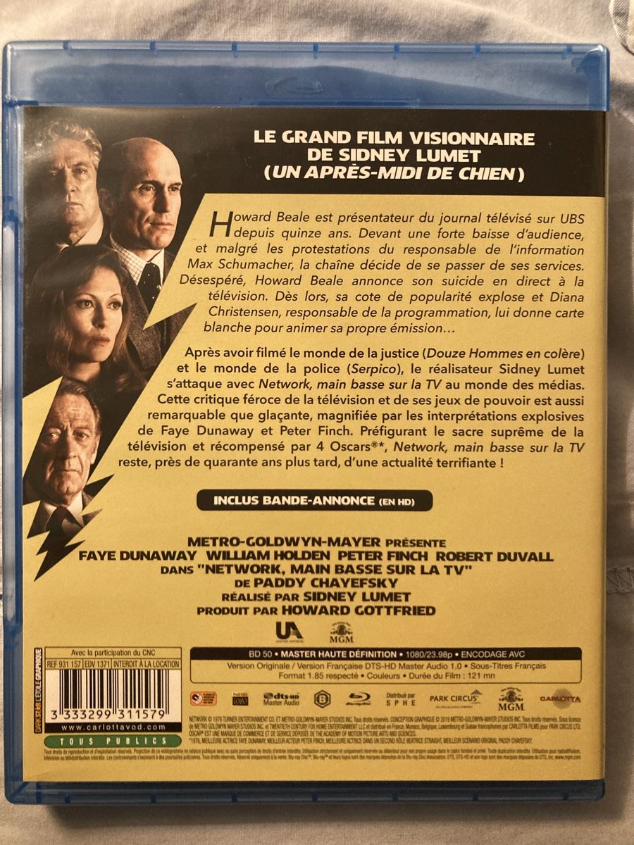 Tutti i DVDs: Network (1976) Sidney Lumet - Blu Ray – Nuovo (secondo la descrizione) da Prangins venduto da TeeGeeBee 1
